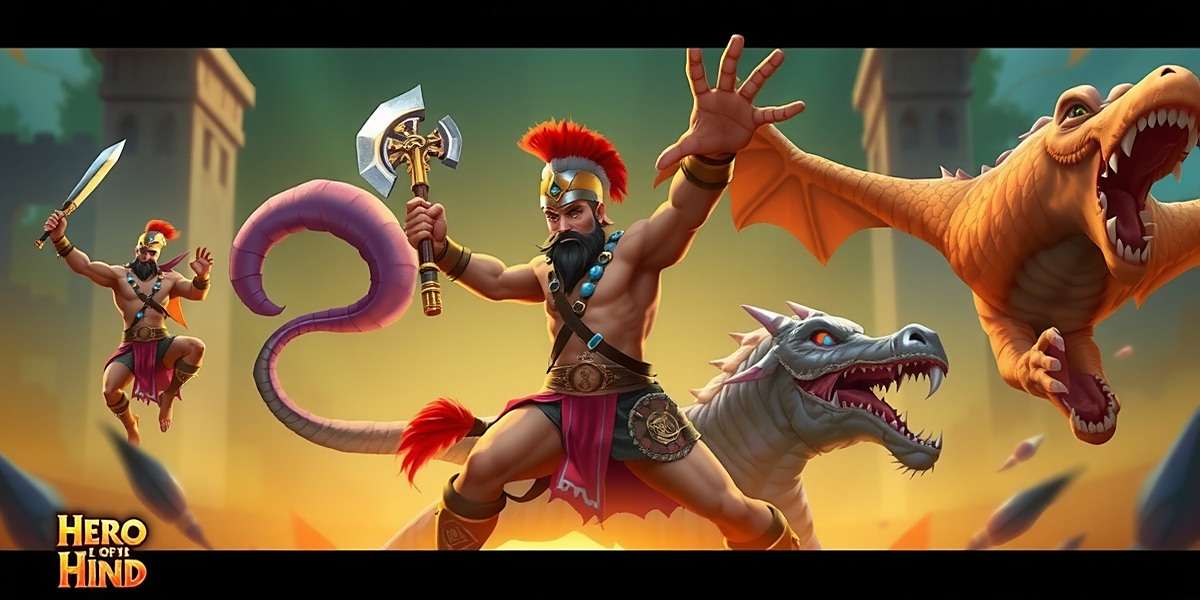 Mace Hero Of Hind game cover showing warrior with traditional Indian mace standing against mythical creatures