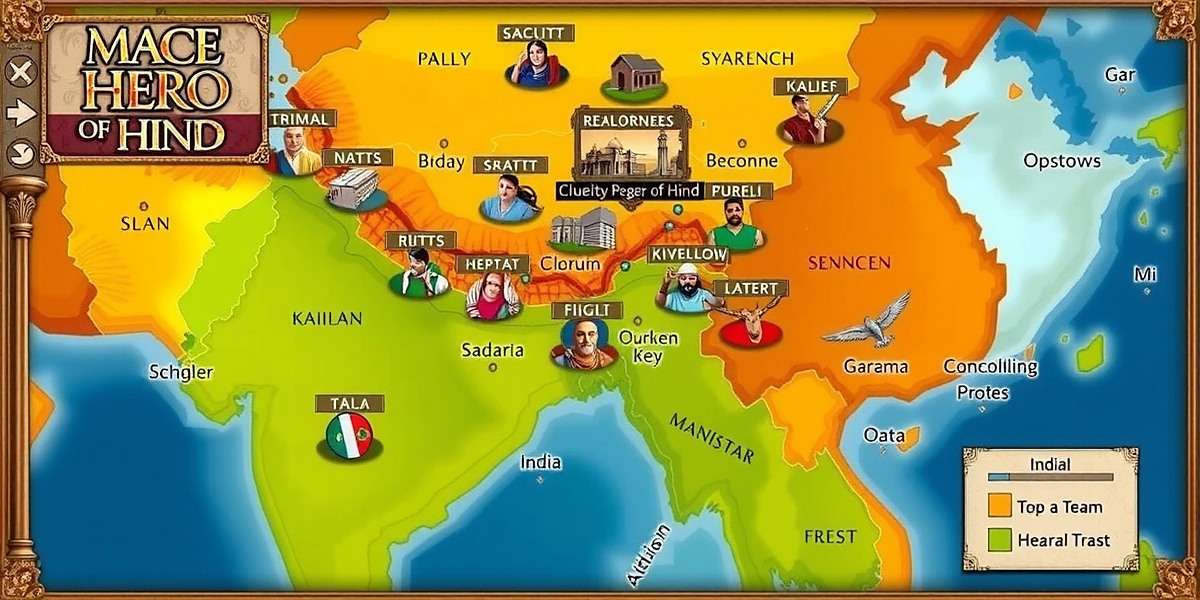 Mace Hero Of Hind game world map showing various regions of ancient India